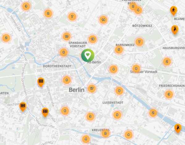 Ungefilterte POI-Karte